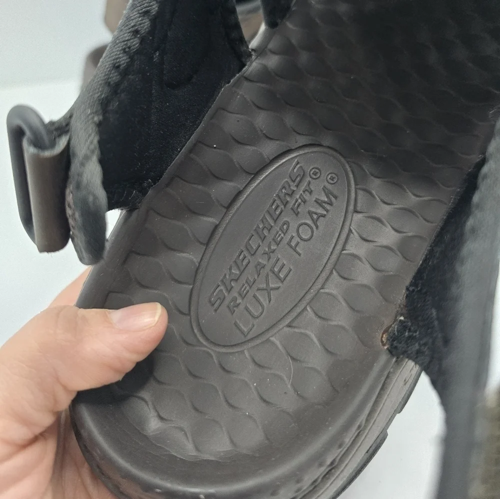 Skechers | Tresman Outseen brown leather Gorpcore closed toe sandals | MENS 12
